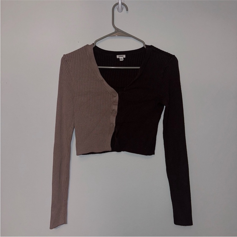GARAGE Crop Ribbed Colorblock Sweater - Picture 4 of 7